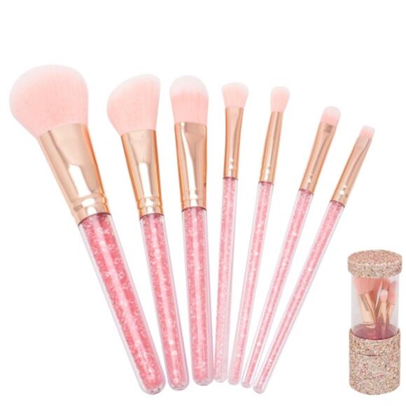 7 Pc Brush Set W Glitter Case*NEW great gift set - Picture 1 of 1
